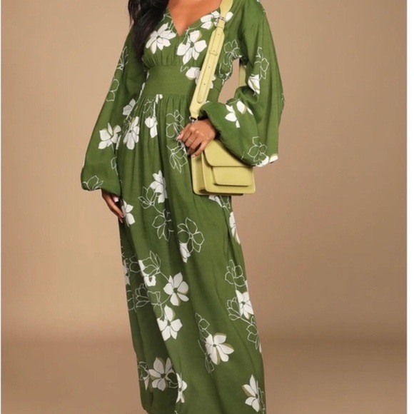 🪷BILLABONG NIGHT BLOOM LONG SLEEVE MAXI DRESS - Picture 5 of 8